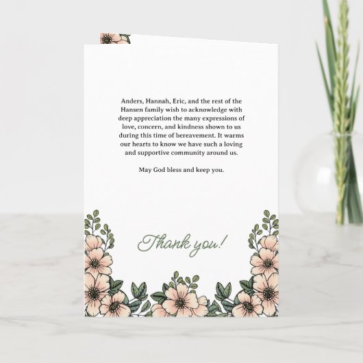 Blush Florals Fotoherfst van Life Funeral Programma (Achterkant)