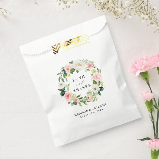 Blush Florals | Gepersonaliseerd huwelijk Dank u Bedankzakje (Gezegeld)
