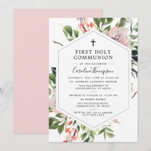 Blush Florals Greenery Waterverf First Community Kaart