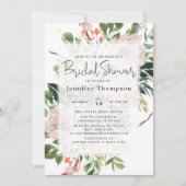 Blush Florals & Greenery Waterverf Vrijgezellenfee Kaart (Voorkant)