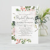 Blush Florals & Greenery Waterverf Vrijgezellenfee Kaart (Staand voorkant)