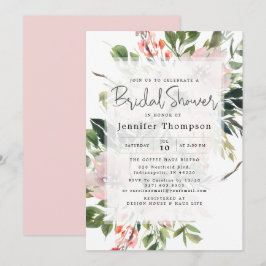Blush Florals & Greenery Waterverf Vrijgezellenfee Kaart