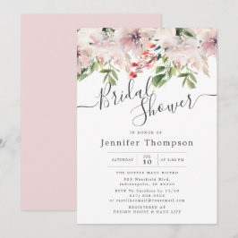 Blush Florals & Greenery Waterverf Vrijgezellenfee Kaart