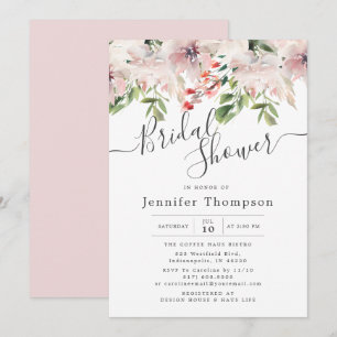 Blush Florals & Greenery Waterverf Vrijgezellenfee Kaart