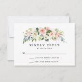 Blush Florals | Kaart RSVP-weddenschap (Voorkant)