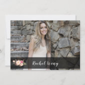 Blush Florals onderweg foto van wegvliegende parti Kaart (Achterkant)