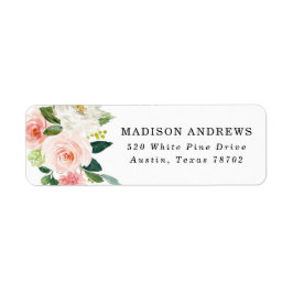 Blush Florals Return-adres Etiket