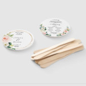 Blush Florals Ronde Gouden Huwelijksprogramma Fan Handwaaier (Niet-gemonteerd)