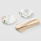 Blush Florals Ronde Gouden Huwelijksprogramma Fan Handwaaier (Niet-gemonteerd)