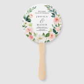 Blush Florals Round Wedding Program Fan Handwaaier (Voorkant)