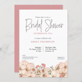 Blush Florals Script Vrijgezellenfeest Thee Invita Kaart