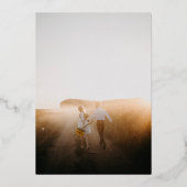 Blush Florals Sparen de Datum Folie Uitnodiging (Achterkant)