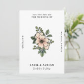 Blush Florals Sparen de Datum Save The Date (Staand voorkant)