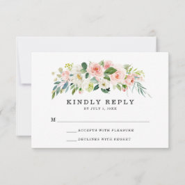 Blush Florals | Trouw RSVP Kaart