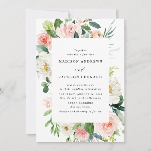 Blush Florals | Uitnodiging tot het indienen van L (Voorkant)