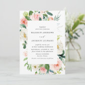 Blush Florals | Uitnodiging tot het indienen van L (Staand voorkant)