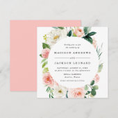 Blush Florals | Uitnodiging tot weddenschappen (Voorkant / Achterkant)