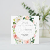 Blush Florals | Uitnodiging tot weddenschappen (Staand voorkant)