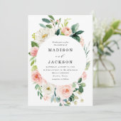 Blush Florals | Uitnodiging tot weddenschappen (Staand voorkant)