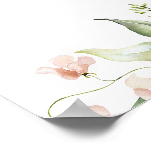 Blush Florals Vrijgezellenfeest Welkomstteken Poster (Hoek)