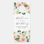 Blush Florals | Welkom bruiloft en niet storen Deurhanger (Voorkant)