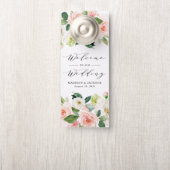 Blush Florals | Welkom bruiloft en niet storen Deurhanger (Op knop)