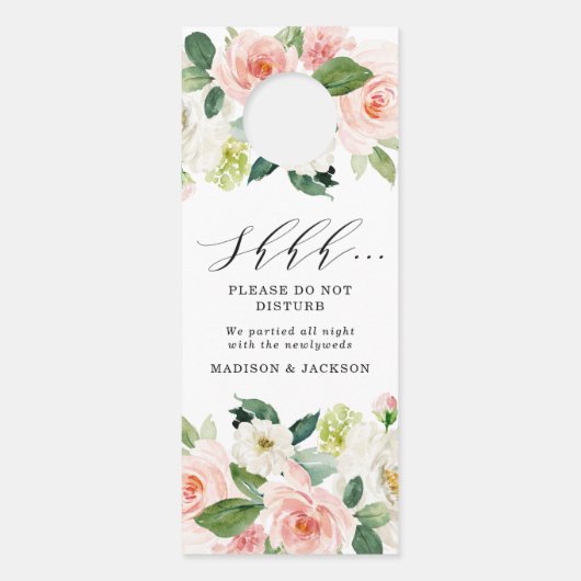 Blush Florals | Welkom bruiloft en niet storen Deurhanger (Achterkant)