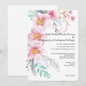 Blush Flower Spanish Weddenschap Kaart (Voorkant / Achterkant)