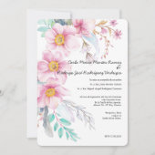 Blush Flower Spanish Weddenschap Kaart (Voorkant)