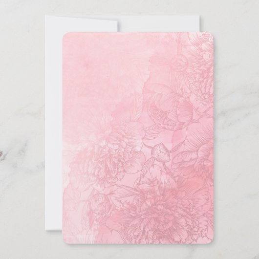 Blush Flower Waterverf bruiloft uitnodiging (Achterkant)