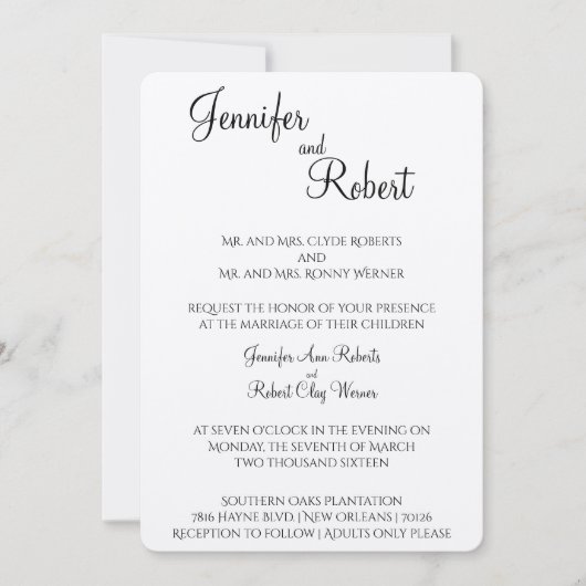 Blush Flower Waterverf bruiloft uitnodiging (Voorkant)