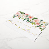  Blush Flower zal mijn matron zijn. Folie Uitnodiging (Gedraaid)