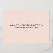 Blush Flower zal mijn matron zijn. Folie Uitnodiging (Achterkant)