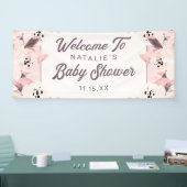  Blush Flowers Baby Girl Shower Welkom Spandoek (Beurs)