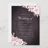Blush Flowers & Burgundy Waterverf Weddenschap Kaart (Voorkant)