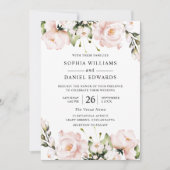 Blush Flowers Elegant All Seasons Weddenschap Kaart (Voorkant)
