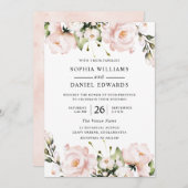 Blush Flowers Elegant All Seasons Weddenschap Kaart (Voorkant / Achterkant)