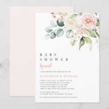 Blush Flowers Eucalyptus Baby shower per post