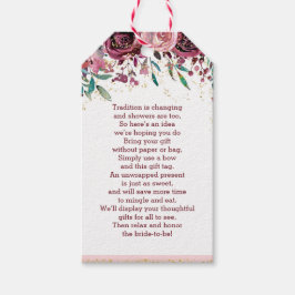 Blush Flowers Gold Confetti Bruids Display Douche Cadeaulabel