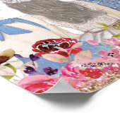 Blush Flowers Gold Glitters Moeder van de Bride Poster (Hoek)