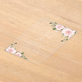 Blush Flowers, Pink Flowers, Boho, Baby shower Acryl Uitnodigingen (Laagn)