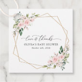 Blush Flowers, Pink Flowers, Boho, Baby shower Bedankjes Labels (Voorkant)