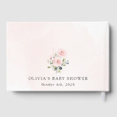 Blush Flowers, Pink Flowers, Boho, Baby shower Gastenboek (Achterkant)