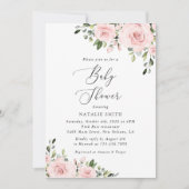 Blush Flowers, Pink Flowers, Boho, Baby shower Kaart (Voorkant)