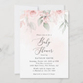 Blush Flowers, Pink Flowers, Boho, Baby shower Kaart (Voorkant)