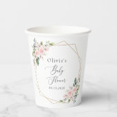 Blush Flowers, Pink Flowers, Boho, Baby shower Papieren Bekers (Voorkant)