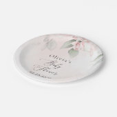 Blush Flowers, Pink Flowers, Boho, Baby shower Papieren Bordje (Gekanteld)