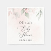 Blush Flowers, Pink Flowers, Boho, Baby shower Servet (Voorkant)