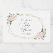 Blush Flowers, Pink Flowers, Boho, Baby shower Sparkling Wijnetiket (Enkel label)