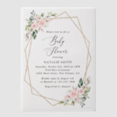 Blush Flowers, Pink Flowers, Boho, Baby shower Vellum Uitnodigingen (Voorkant)